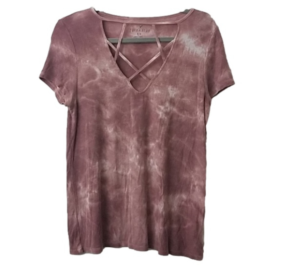 AEO soft & Sexy Rib strappy tshirt Medium tye dye